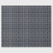 Oosts Blauw Wit Japan Weefpatroon Cadeaupapier (Vlak)