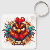 "Oots Rooster" Double Sided Aluminum Keychain (Achterkant)