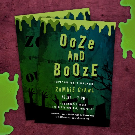 Ooze En Booze Enge Halloween Zombie Crawl Kaart