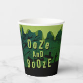 Ooze En Booze Enge Halloween Zombie Crawl Papieren Bekers (Voorkant)
