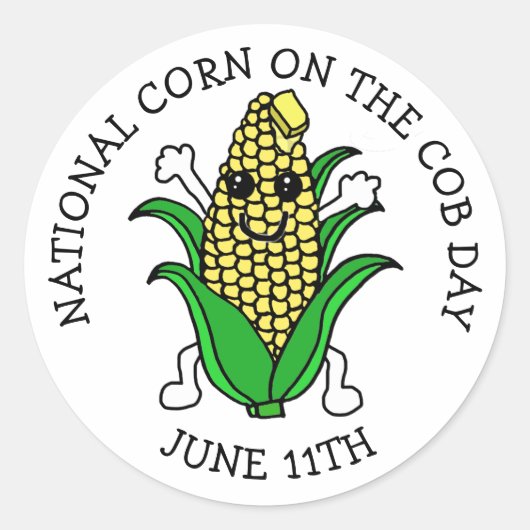 Op 11 juni is de Nationale Korn op de Cob Dag Ronde Sticker (Voorkant)