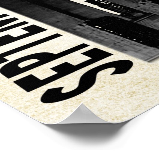 Op 11 september herinneren we ons de herdenking poster (Hoek)