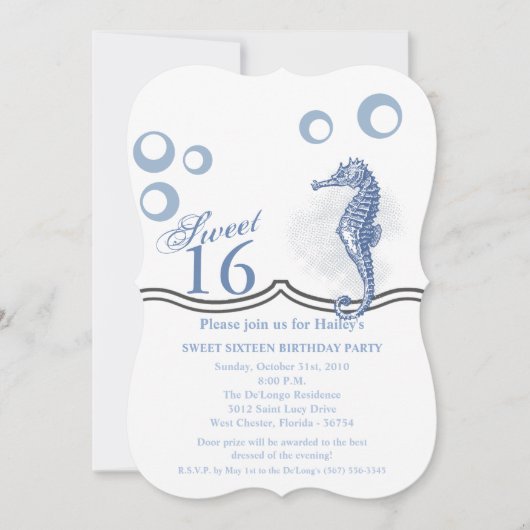 Op 16 oktober wordt zeebaars uitgenodigd kaart (Voorkant)