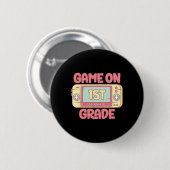 Op 1e klas Cool Videogame Terug naar School Kinder Ronde Button 5,7 Cm (Voorkant /achterkant)