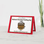 Op 26 juni is het Nationale Chocolade Pudding Dag Kaart (Voorkant)