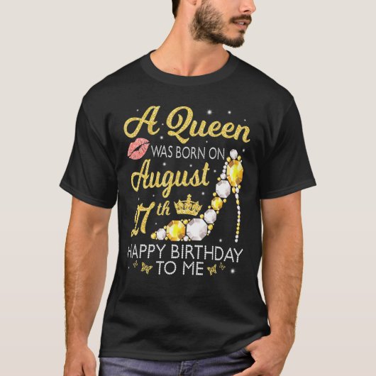 Op 27 augustus werd een koningin geboren, gelukkig t-shirt (Voorkant)