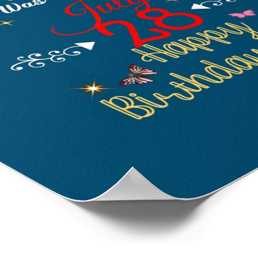 Op 28 juli 28 juli werd een koningin geboren poster (Hoek)