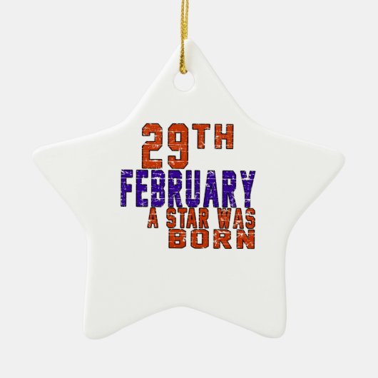 Op 29 februari werd een ster geboren keramisch ornament (Voorkant)