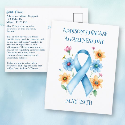 Op 29 mei is het Addison’s Disease Awareness Day Briefkaart