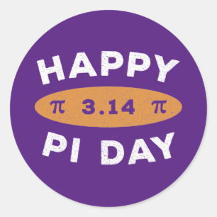 op 3.14 Happy Pi Dag Ronde Sticker