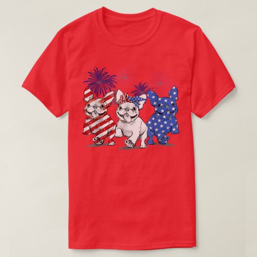op 4 juli 1994 heeft de franse bulledog amerikaans t-shirt (Design voorkant)