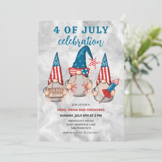 op 4 juli 2004 door patriottische amerikaanse gnom save the date (Staand voorkant)