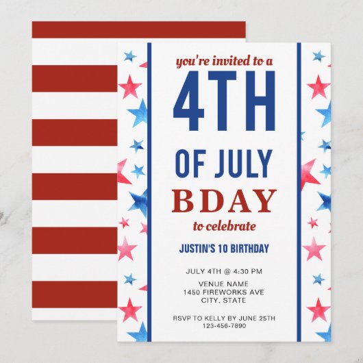 Op 4 juli 2004 is de partij patriottische sterren  kaart (Voorkant / Achterkant)