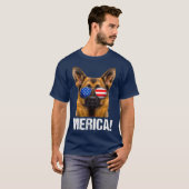 op 4 juli : amerikaanse vlag merica t-shirt (Voorkant volledig)