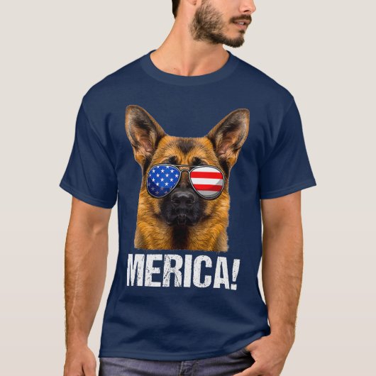 op 4 juli : amerikaanse vlag merica t-shirt (Voorkant)
