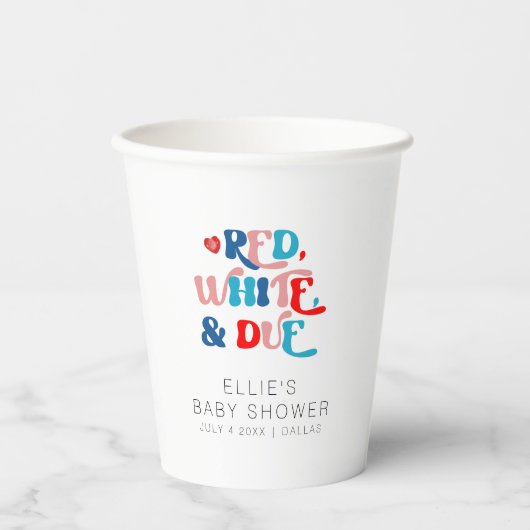 Op 4 juli Baby shower Cups Papieren Bekers (Voorkant)