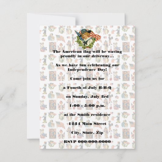  op 4 juli BBQ Kaart (Achterkant)