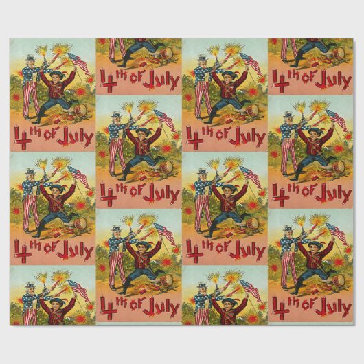  op 4 juli cadeaupapier (Vlak)