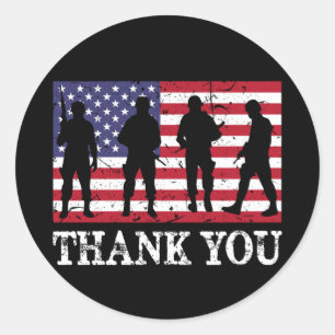 Op 4 juli dank u Veteran Ronde Sticker