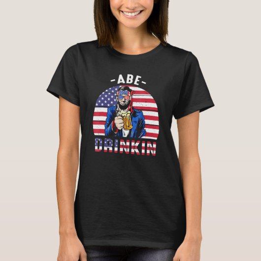 op 4 juli dineren als Lincoln Abraham Abe Ameri T-shirt (Voorkant)