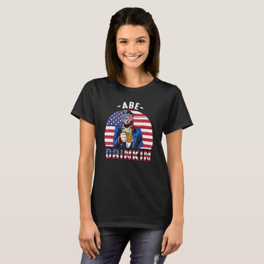 op 4 juli dineren als Lincoln Abraham Abe Ameri T-shirt (Voorkant volledig)