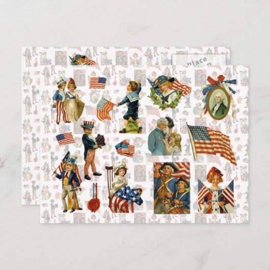  op 4 juli feestdagenkaart (Voorkant / Achterkant)