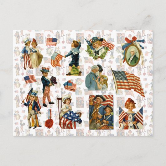 op 4 juli feestdagenkaart (Voorkant)