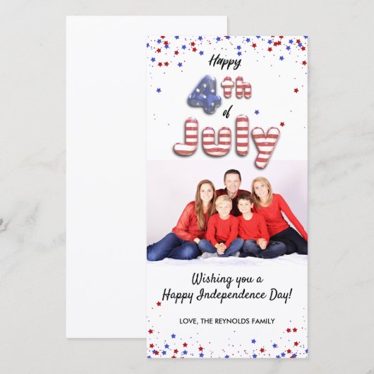 Op 4 juli Folie ballons Stars Stripe - Fotokaart (Voorkant / Achterkant)