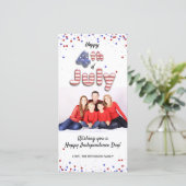 Op 4 juli Folie ballons Stars Stripe - Fotokaart (Staand voorkant)