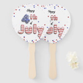 Op 4 juli Folie Balloons Stars Stripes - Hand Fan Handwaaier (Voorkant en achterkant)