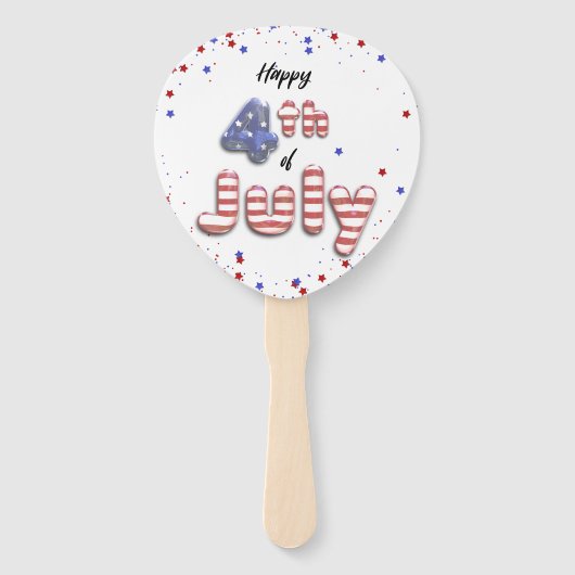 Op 4 juli Folie Balloons Stars Stripes - Hand Fan Handwaaier (Achterkant)