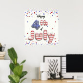 Op 4 juli Folie Balloons Stars Stripes - Poster (Thuiskantoor)
