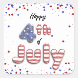 Op 4 juli Folie Balloons Stars Stripes - Sticker