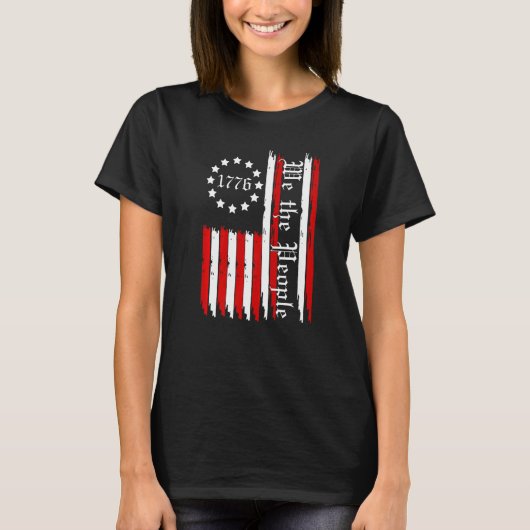 Op 4 juli hebben wij de Amerikaanse 1776 de vlag. T-shirt (Voorkant)