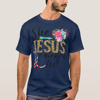 Op 4 juli houdt ze van Jezus en Amerika te Floral T-shirt