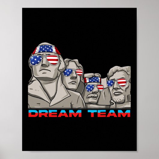 Op 4 juli is er een grappige patriottische preside poster (Voorkant)