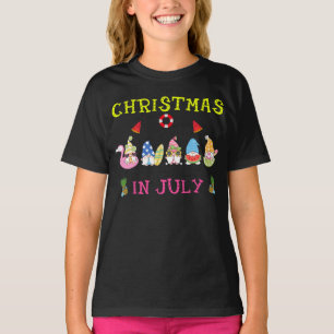 Op 4 juli is het kerst in Gnomes Christus in juli T-shirt