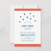 Op 4 juli is het Red & Blue Stars Party Kaart (Voorkant)