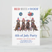 Op 4 juli is het Red White & Woof Patriotic Dogs P Kaart (Staand voorkant)