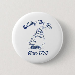 Op 4 juli jl. wordt de thee sinds 1773 gekweten ronde button 5,7 cm