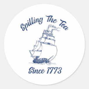 Op 4 juli jl. wordt de thee sinds 1773 gekweten ronde sticker