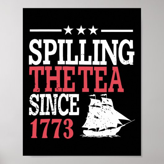 Op 4 juli morste de thee sinds 1773 poster (Voorkant)