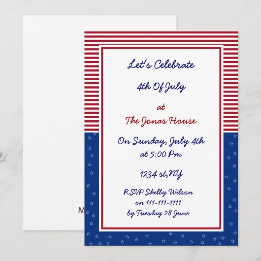 op 4 juli nodigt de partij uit tot onafhankelijkhe kaart (Voorkant / Achterkant)