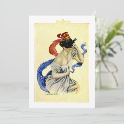  op 4 juli Patriotic Masquerade Party Kaart (Staand voorkant)