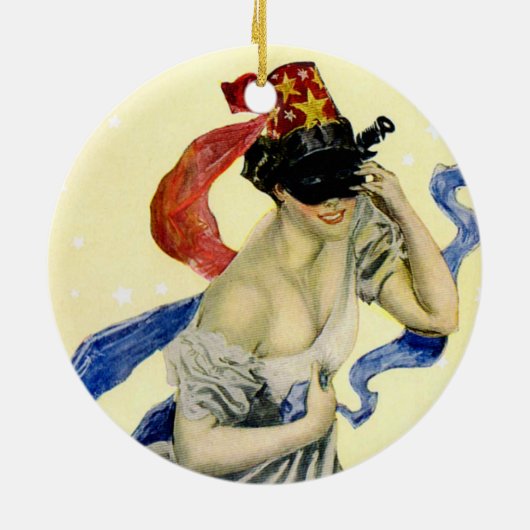  op 4 juli Patriotic Masquerade Party Keramisch Ornament (Achterkant)