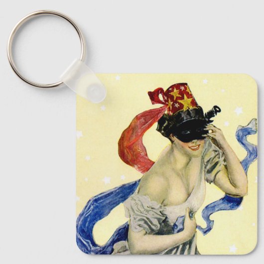  op 4 juli Patriotic Masquerade Party Sleutelhanger (Voorkant)