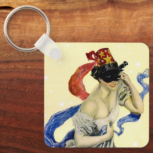  op 4 juli Patriotic Masquerade Party Sleutelhanger (Voorkant)