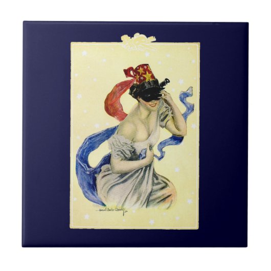  op 4 juli Patriotic Masquerade Party Tegeltje (Voorkant)