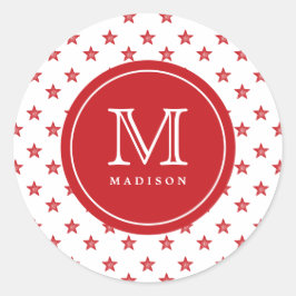 Op 4 juli staat de rode monogram op naam Sticker