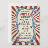 op 4 juli Uitnodigingen van de Britse partij (Voorkant)